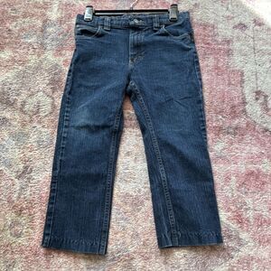 Wrangler Boys Straight Blue Jeans 14 Regular Adjustable Waist Denim Cotton